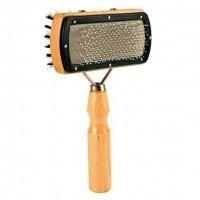 Brosse manche bois double face, 10 × 18 cm
