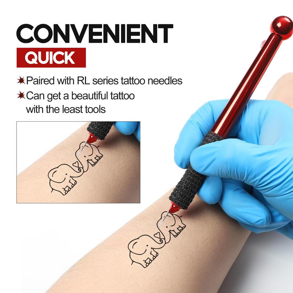 Татуировки Рука Poke Pen Шаблон татуировки и Набор наклеек для татуировки Боди-Арт Перманентные 20 мл Черные чернила для татуировки Советы по татуировке 5RL 5M1 Набор инструментов для татуировки