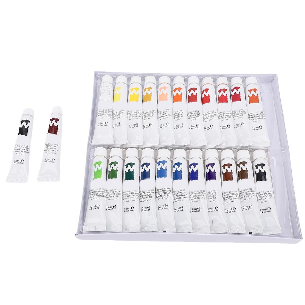 12ml Watercolor Paint Set Professional Multiple Color Paint Tubes for Artists and Beginners 24 Colors