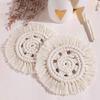 1 шт./2 шт. - Круглая плетеная подставка с кисточкой, Плейсмат ручной работы, Подставка под чашку, Нескользящий коврик для чашки, Кофейная подкладка, Декор стола для использования в ресторане