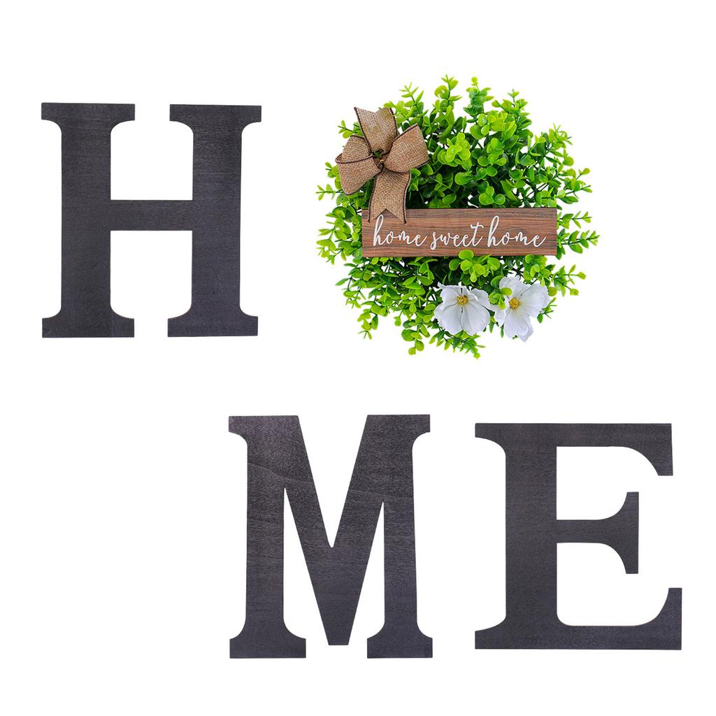 Alphabet HOME Wooden Plaque Home Wooden Art Decorative Door Hanging Wall Hanging