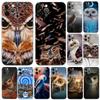 Animal Owl Phone Case for Iphone 14 Se 6 6s 7 8 Plus X 10 XR XS 11 12 13 Mini Pro MAX Black Tpu Back Cover Animal Owl