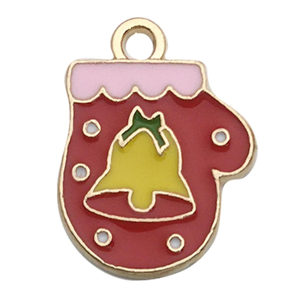 Set of 50 Christmas Oil Drop Pendants: Cute Santa, Snowman, Tree DIY Jewelry Accessories