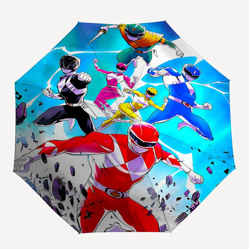Power Rangers Automatic Opening Folding Umbrella 8 Bone Iron Frame,Suitable for Fans,Travel,Daily Use,and Gift Giving0104014a