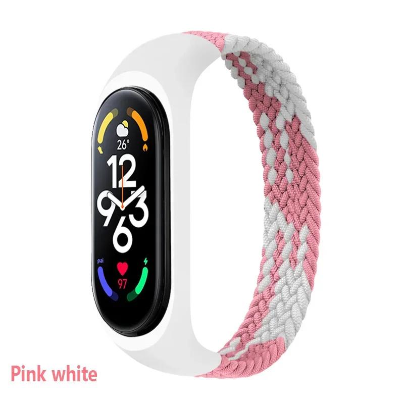 Браслет для Xiaomi Mi band 6 7 Ремешок Нейлоновый плетеный solo loop pulseira браслет Miband5 Ремешок на запястье ремешок Mi band 5 4 3 6 correa