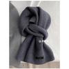 High Quality Grey 100% Pure Wool Selected Australian Solid Scarf Women Men Knitted Warm Wool Muffler Female Male Winter Fall