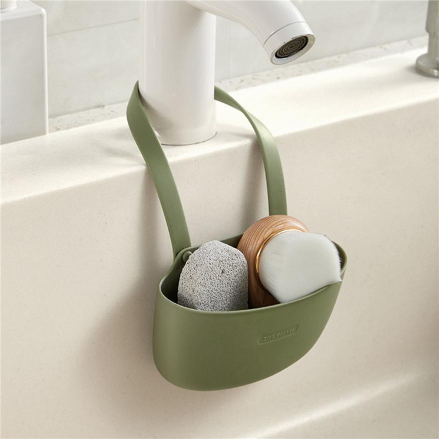 Kitchen Sink Drainage Basket Hanging Bag Sink Faucet Shelf Dishwashing Sponge Holder