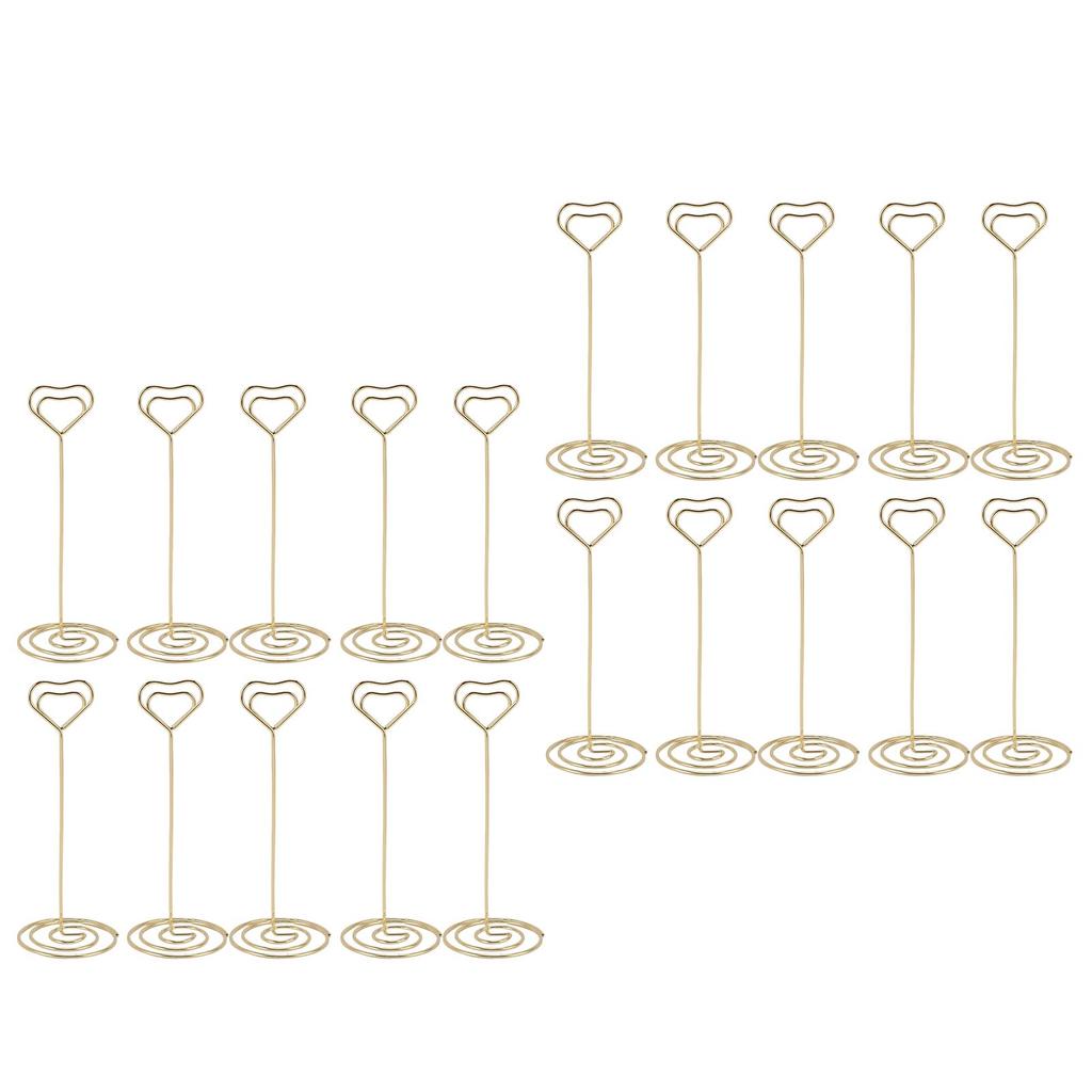 20 шт. держатель для номера стола 15 см в форме сердца держатель для карточки с местом для записей зажим для фотографий серебристый