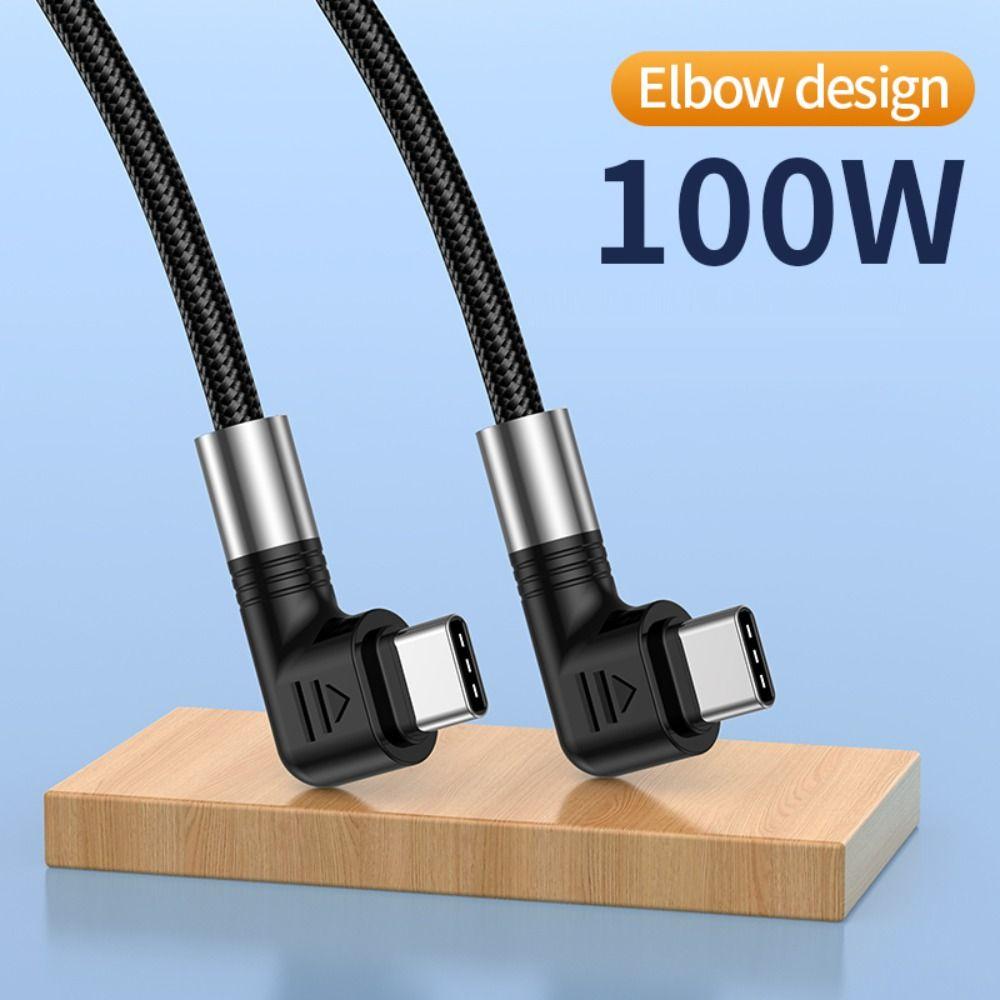 90 градусов Emarker Chip QC4.0 Double Elbow PD 100 Вт Type C кабель для быстрой зарядки USB-C шнур передачи данных