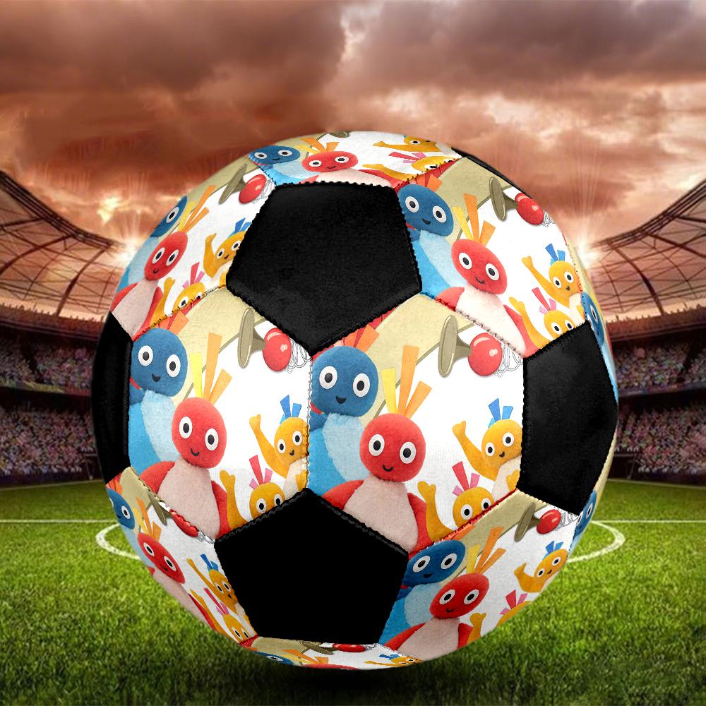 Twirlywoos Indoor Soccer Ball Colorful Machine Stitched PVC Size 5 Team Training Competition Ready Durable High-Bounce Cool Sports Gift