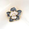 Xiaoxiangfeng Camellia Pearl Brooch, Elegant Enamel Painted Flower Pin
