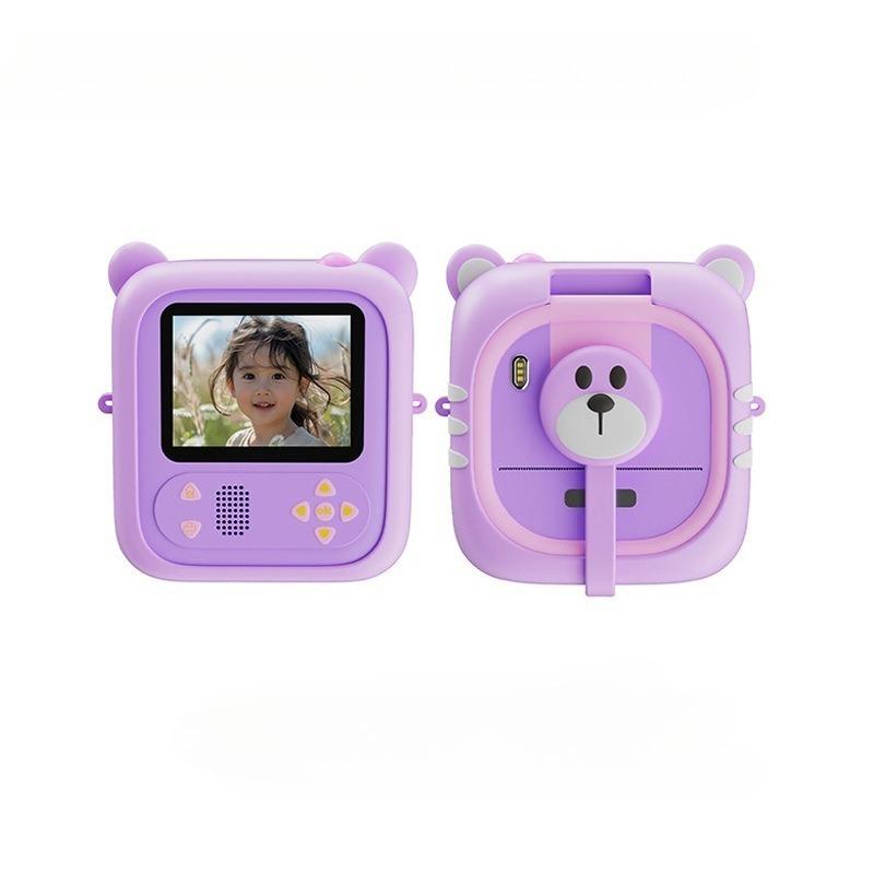 Новая детская камера для печати фотографий печатает фотографии на термобумаге во времени, мультяшный откидной объектив, многоцветная печатная бумага, видео высокого разрешения