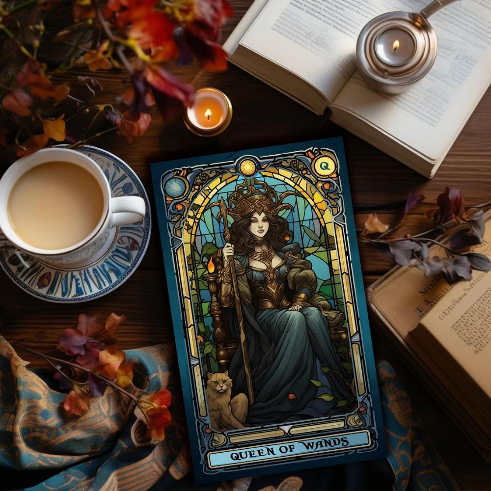 Полный набор карт Таро 10,3*6 см, витражное стекло, вдохновленное колодой карт Таро Райдера Уэйта Смита, 78 карт