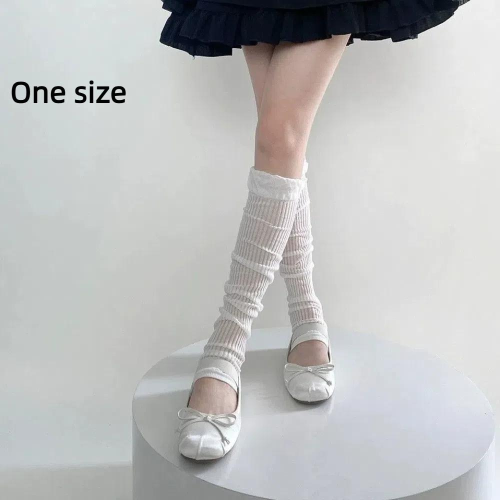 Тонкие гетры с оборками, милые гетры-манжеты для балетной лолиты, модные гетры с оборками до колена, лето