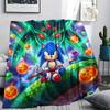 Hedgehog Sonic Print Flannel Blanket, Ultra Soft High Quality All Seasons Warm Throw, Home Decor Cozy Blanket, Perfect Christmas Gift
