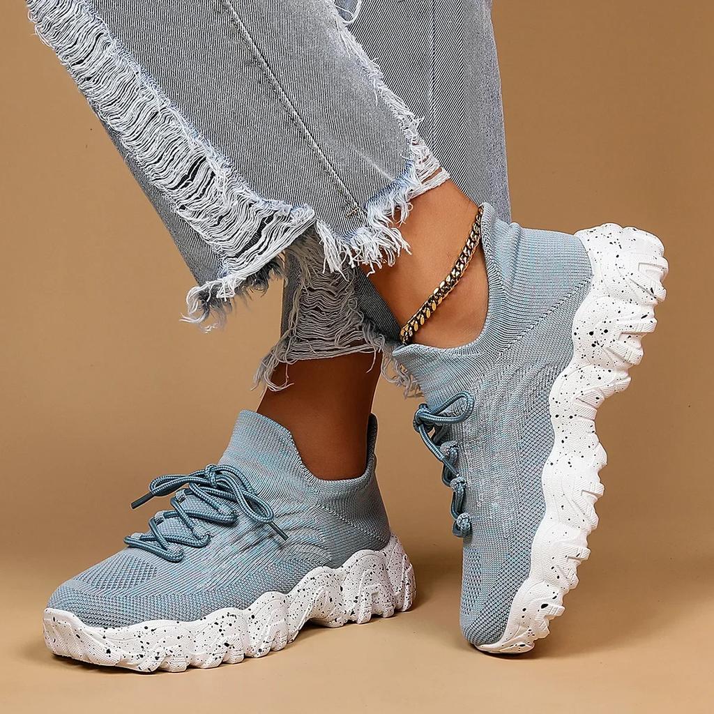 Mesh Oversized Sports and Comfortable Women's Shoes Breathable and Fashionable Socks, Shoe Cuffs Solid Color