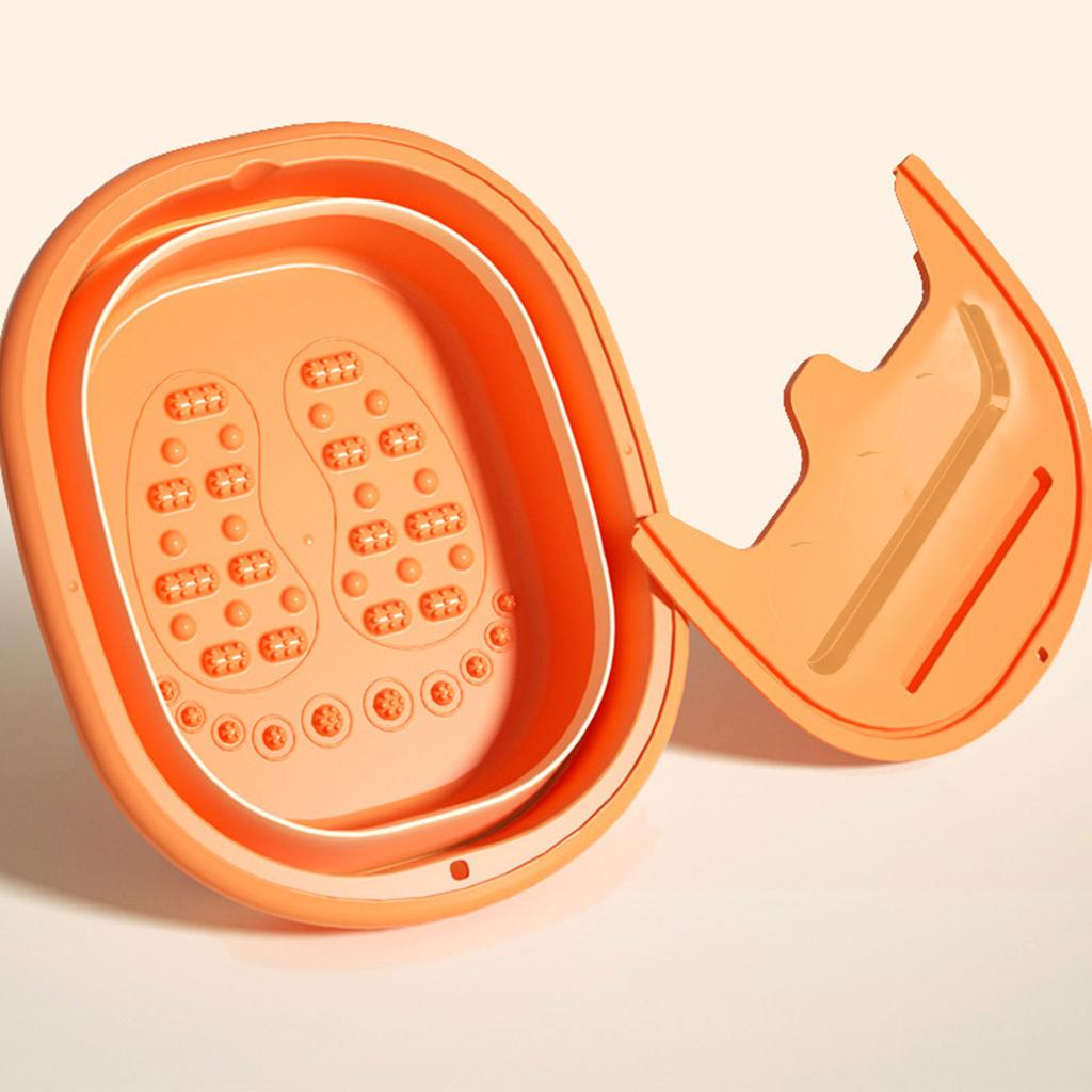 Складная ванночка для ног Таз для мытья ног для массажа ног Расслабление Корзина с крышкой Компактное замачивание ног