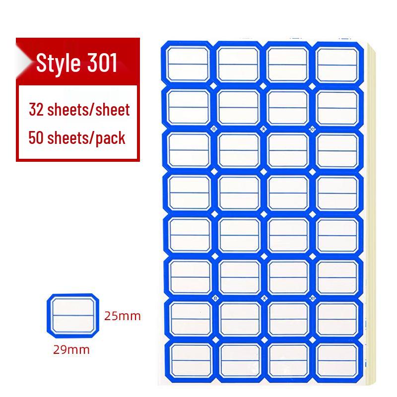 Colored Self-Adhesive Label Stickers for Handwriting, 50 Sheets - Office Use Name & Price Tags
