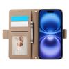 For iPhone 16 Plus Leather Case with Card Holder,Straps,Shockproof Wallet Phone Cover