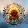 Moon Wizard Wind Spinner with Colorful Flowers Mandala Metal Garden Decor for Patio Porch Yard No Power Needed Easy To Install Gift for Men Women