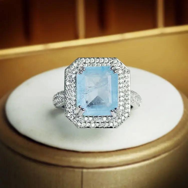 High Quality Pink/blue/Green Zircon Paraiba Ring for Women Party Jewelry Engagement Ring Anniversary Gift Copper Jewelry