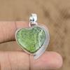 Anniversary Gift For Her Natural Serpentine Gemstone Pendant Heart 925 Silver