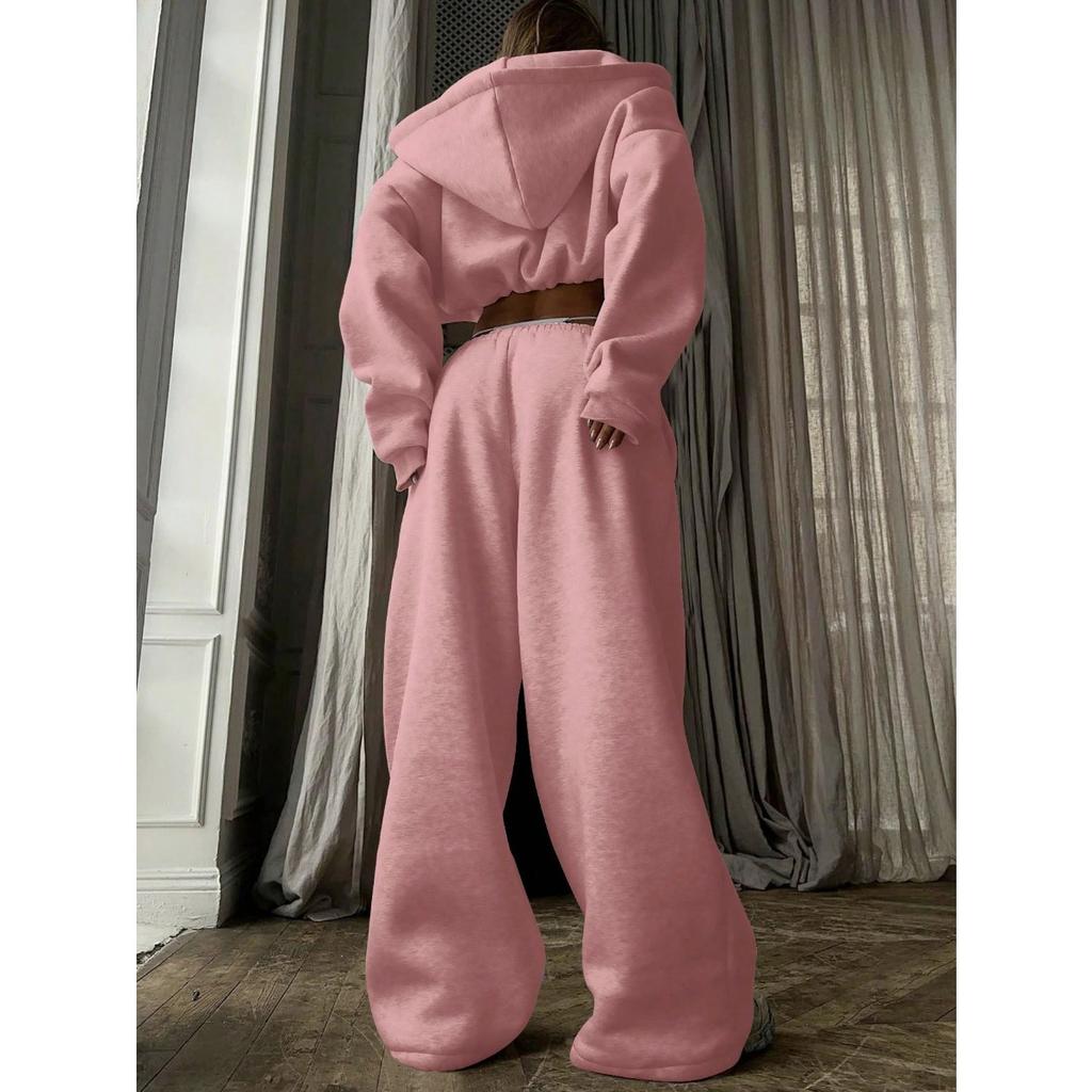 Autumn and Winter Women's Fashion Long Sleeve Sports and Leisure Hoodie Set Two Piece Set