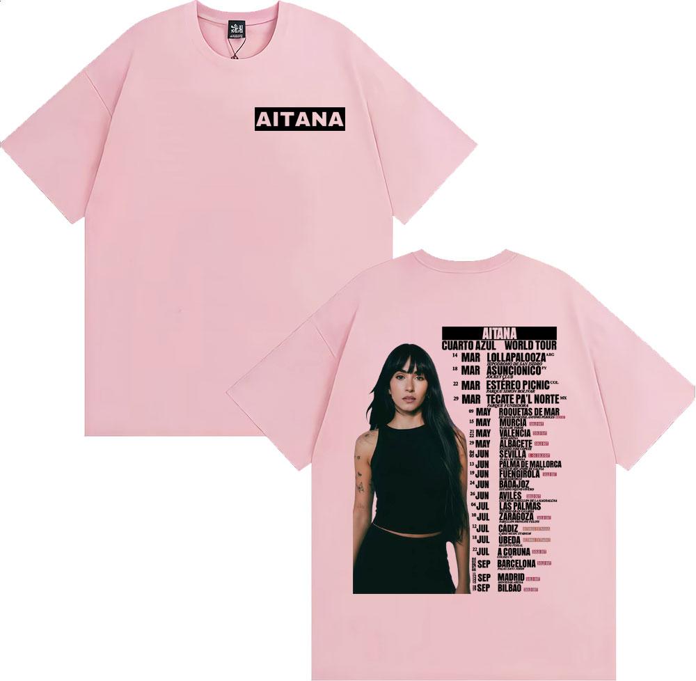 Aitana Cuarto Azul Wdrld Tour 2026 Tshirts Men Women Hip Hop Hipster High Street T Shirt Casual 100 Cotton Short Sleeve Tshirt