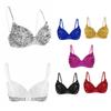Women's Sequins Glitter Bra Top Adult Belly Dancing Party Club Wear Costumes Dancewear