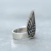 Double Fair Angel Wings Open Rings For Women Vintage Style Antique Zinc Alloy Color Adjustable Finger Ring Fashion Zircon