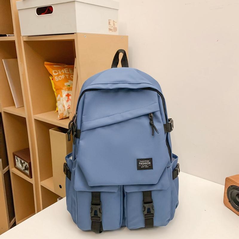 Женский рюкзак в стиле кампуса, однотонный мужской рюкзак, студенческий школьный рюкзак большой емкости
