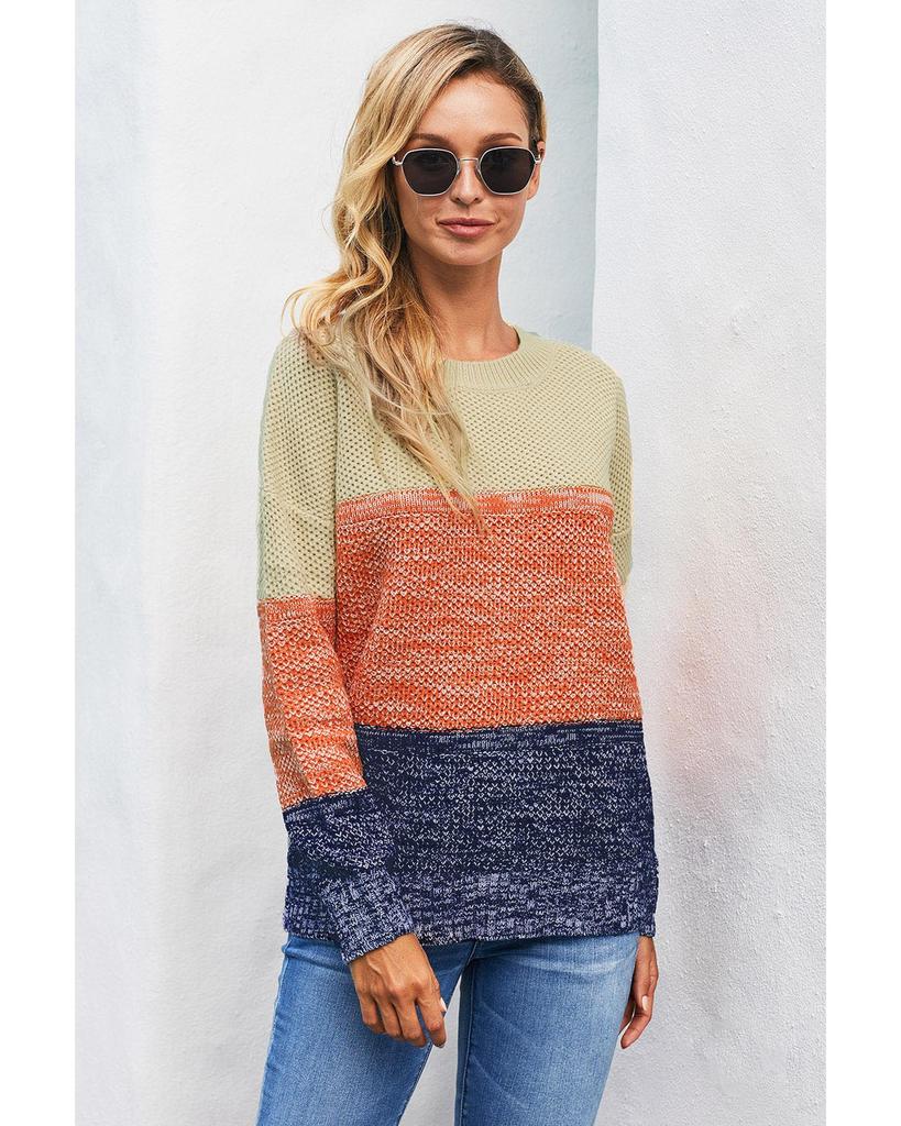 Azura Exchange Netted Texture Pullover Sweater