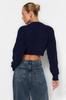 Women's Elegance Style Sweater Black Super Crop Basic Knitwear Sweater