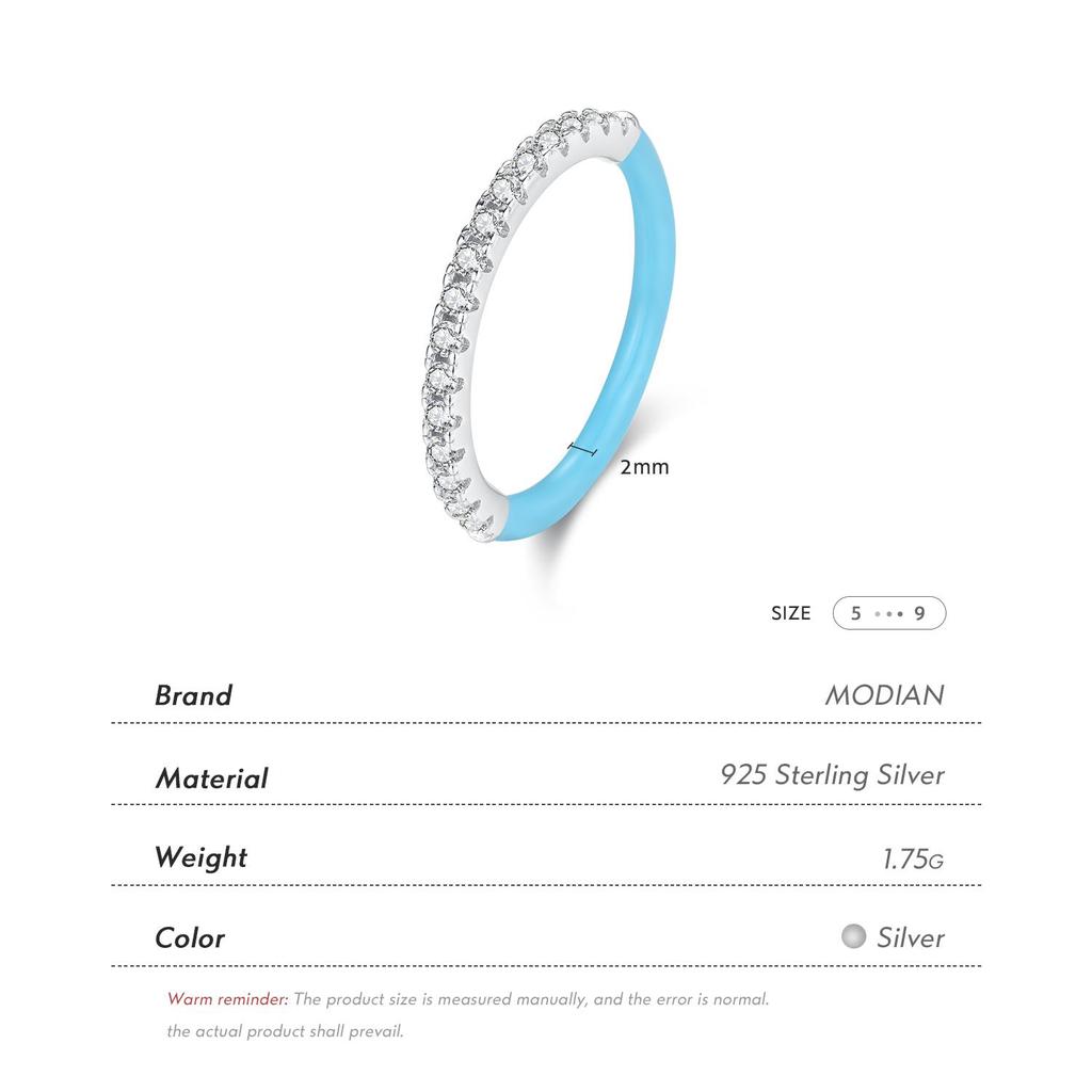 Модиан, настоящее серебро 925 пробы, цветная эмаль, штабелируемое кольцо, модные кольца высокого качества для женщин, вечерние ювелирные изделия