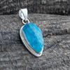 Rough Pear Blue Apatite Druzy Sterling Silver Pendant (45x18mm)