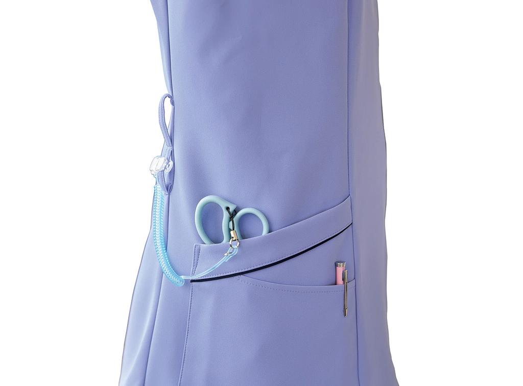 White Coat Scrub Medical Zip Scrub Easy To Move 4 7064SC M Green X Dark Navy Japan S To Japanese Size [Zip Scrub] Women's (Equivalent S)