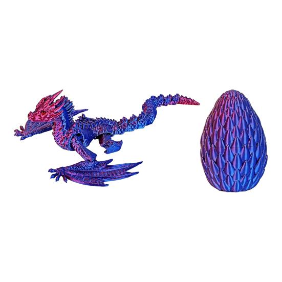 Фигурка яйца дракона, напечатанная на 3D-принтере, с подвижными суставами, фигурка летающего дракона, игрушка-непоседа, яйцо дракона с артикулированным драконом внутри, украшение