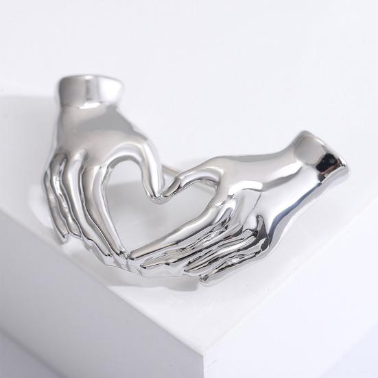 Креативная брошь «Руки в сердце», простая элегантная булавка для свитера в стиле ретро, значок с лацканами для костюма, аксессуары для пальто