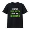 Женская футболка I Wear Lime Green For My Husband Lymphoma Awareness Черная 2XL винтажная стираная унисекс с принтом homme