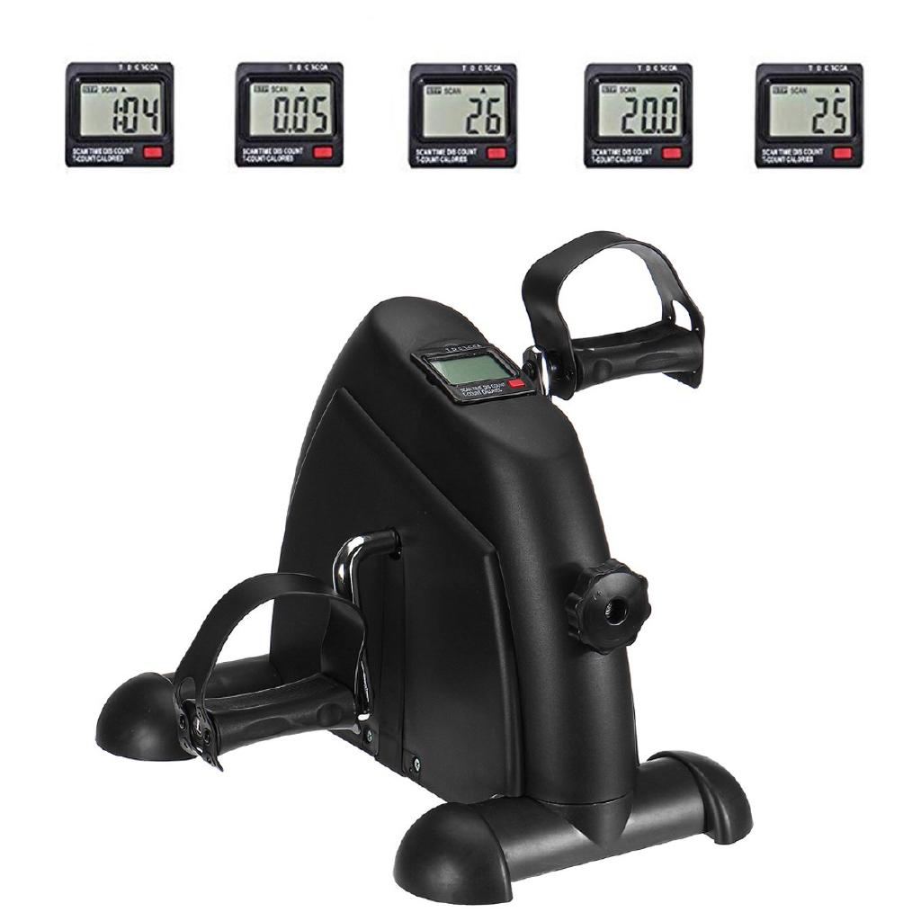 Home Gym Mini Pedal Exercise Bike Trainer Arm/Leg Physical Therapy Fitness Cycle Indoor Cycling Bikes LCD Display Stepper Tools