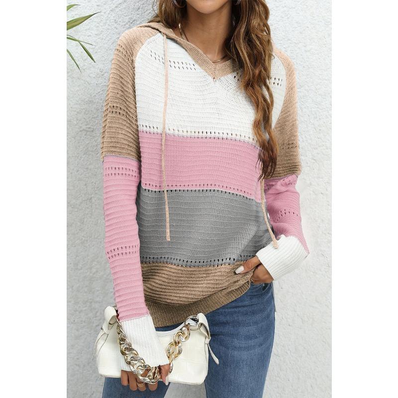 Женская мода повседневная осень-зима с цветным принтом и капюшоном с длинным рукавом