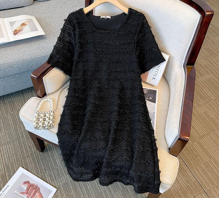 Летнее платье из французского кружева больших размеров для женщин, прямого кроя, миди
