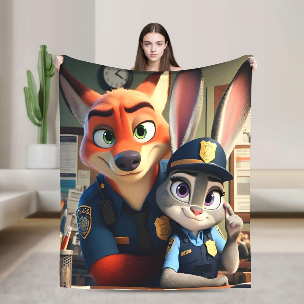 Zootopia Blanket Flannel Funny Warm Throw Blankets for Coverlet Winter