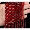 Мода Натуральный Камень Гранат Красное Стекло Очарование Свободные Бусины DIY Круглые Бусины Ювелирные Аксессуары