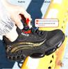 Lightweight Fly-Knit Safety Shoes with Rotating Button – Anti-Smash and Anti-Puncture Work Shoes for Construction