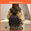 Urban Minimalist College Print Backpack With Durable Polyester And Stitching Detail For Casual Travel