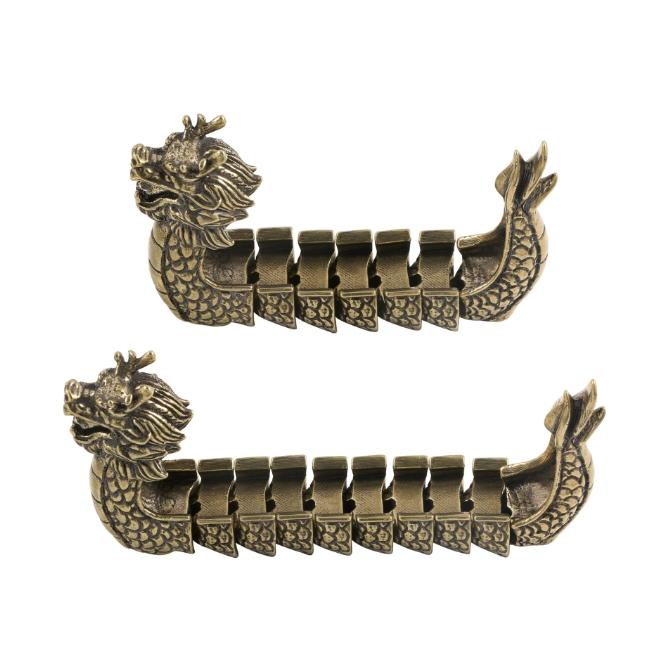 Chinese Dragon Boat Festival Brass Ornament Bully 3D Activity Dragon Boat Dragon Arrangement Table Favour Crafts