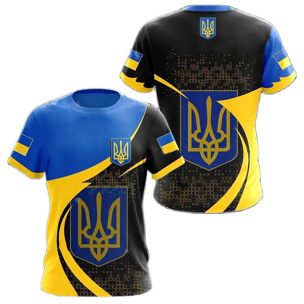 Ukraine Flag Camo Printed 3D T-shirt Summer Ukrainian Veterans Training Clothes Personality Teenage Short Sleeved O-neck Top
