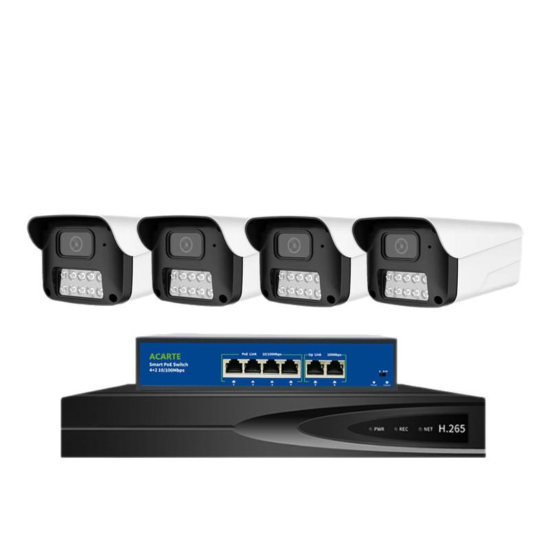 5 Million Strength Dual-Light Outdoor POE Surveillance Camera Set - High-Definition Full-Color Smart Monitoring Equipment