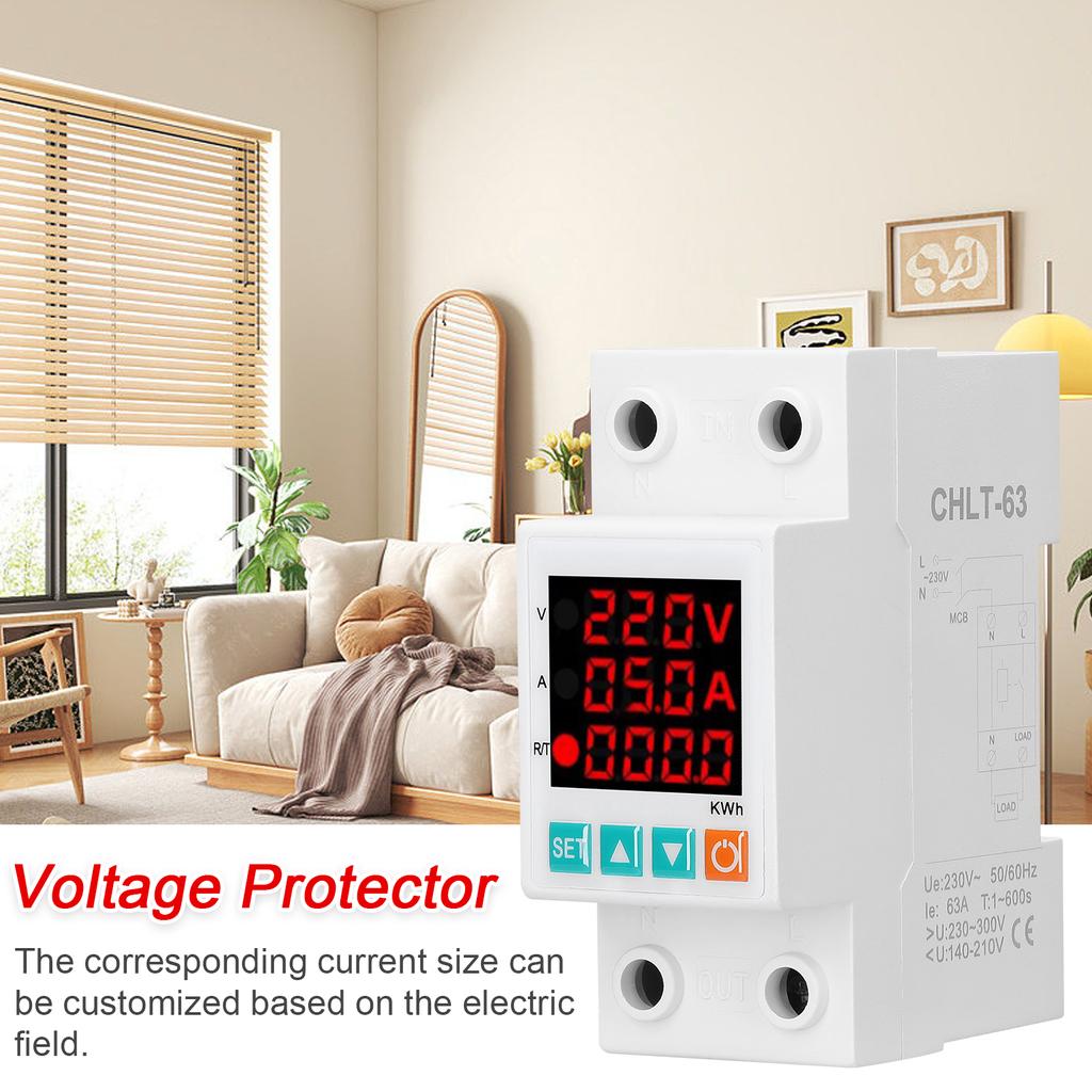 Three Display Adjustable Voltage Protector Intelligent Over-voltage Under-voltage Over-current